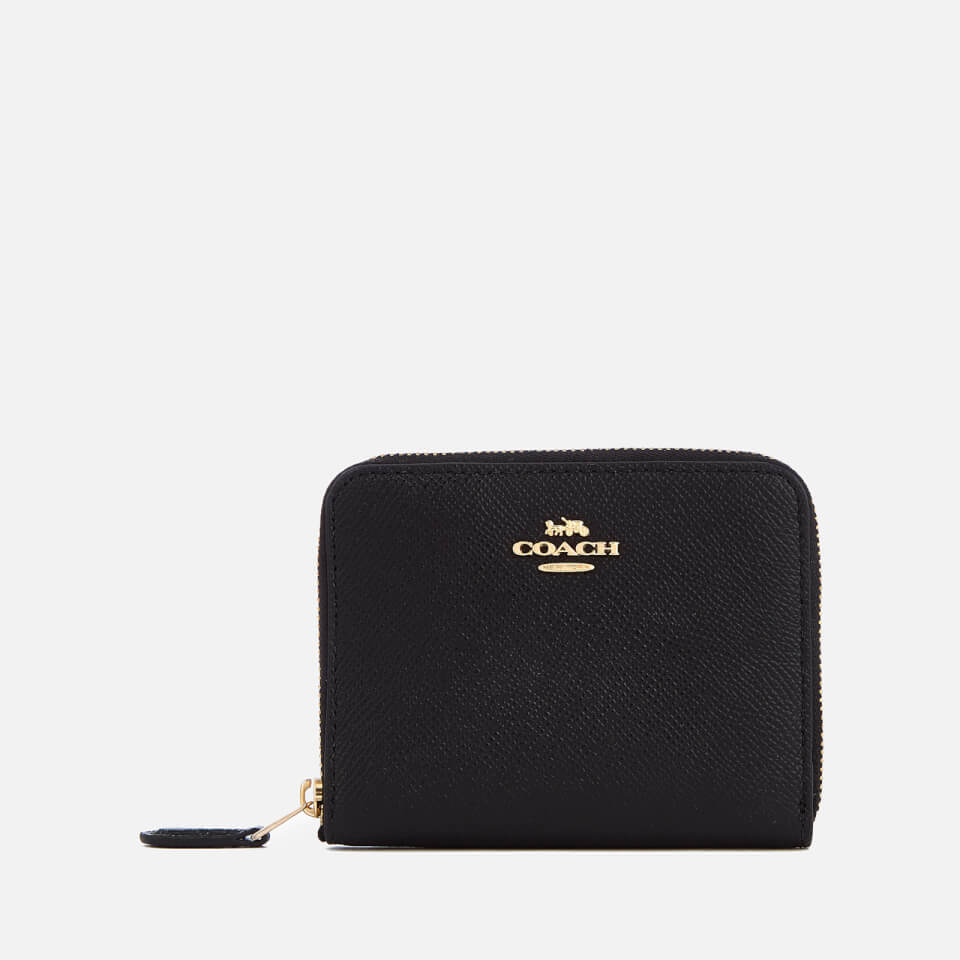 Coach Women&#39;s Crossgrain Leather Small Zip Around Wallet - Black - Free UK Delivery Available