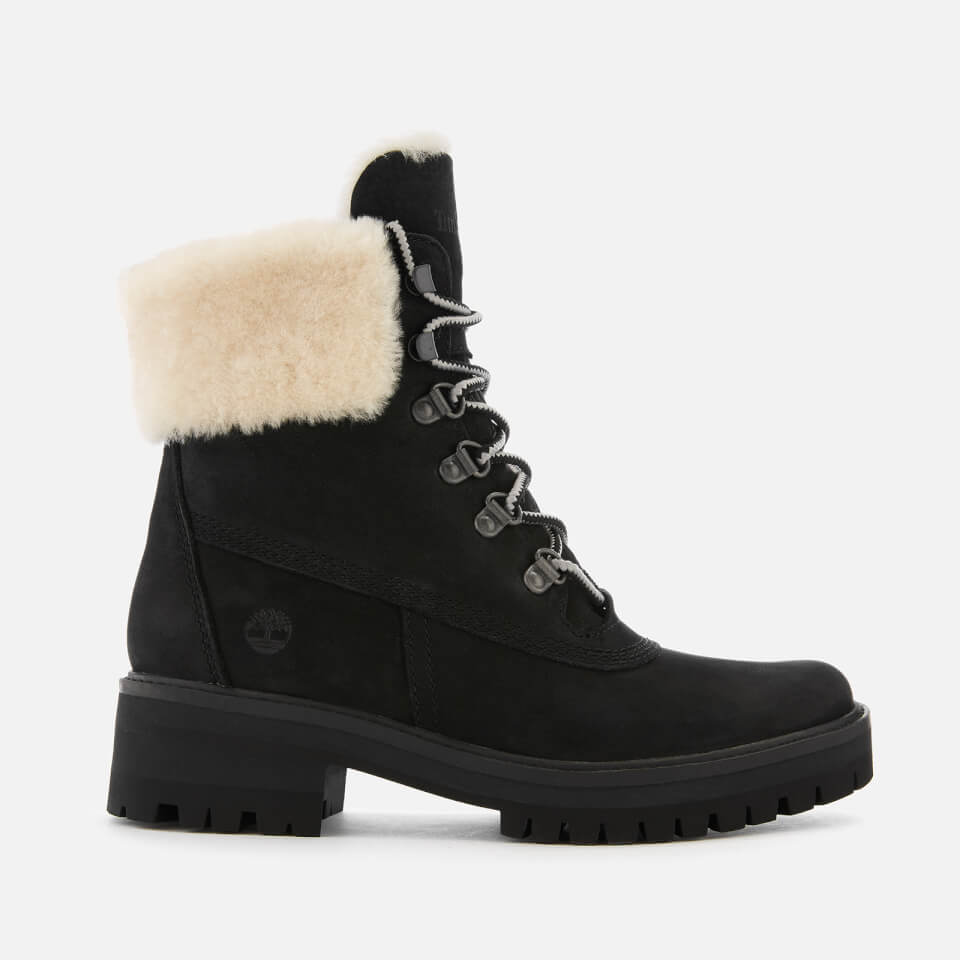 timberland lace up shearling boots