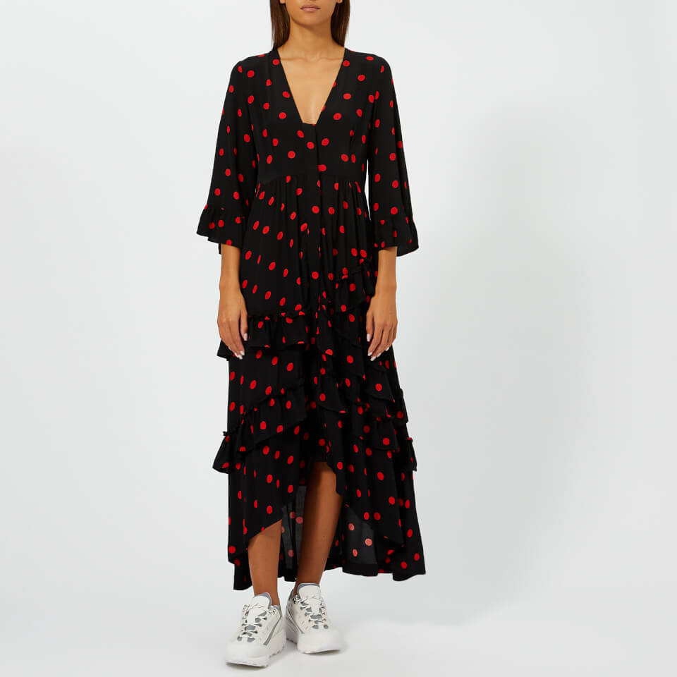 ganni barra crepe dress