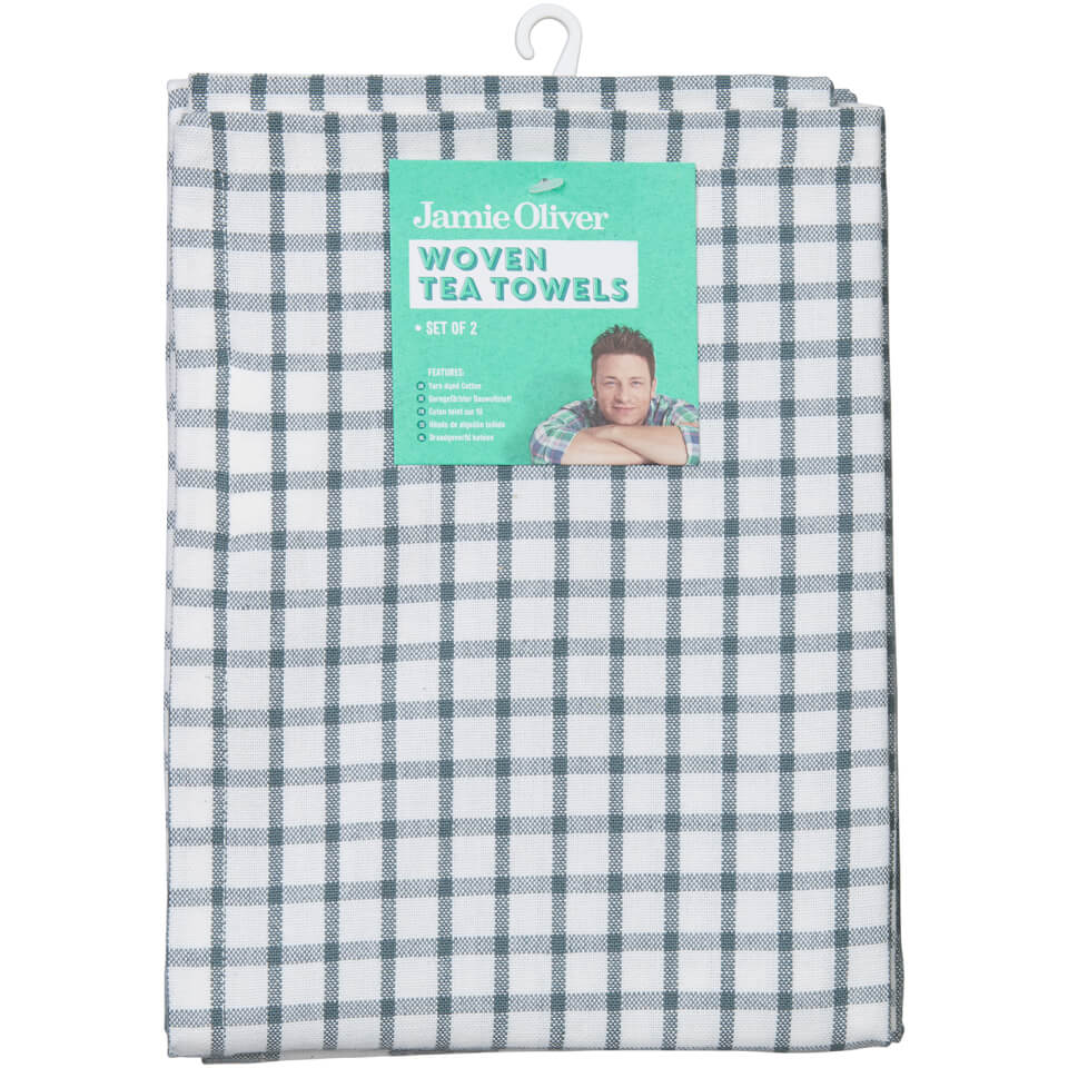Jamie Oliver Speckle 100 Cotton Tea Towels (Set of 2) Storm Grey