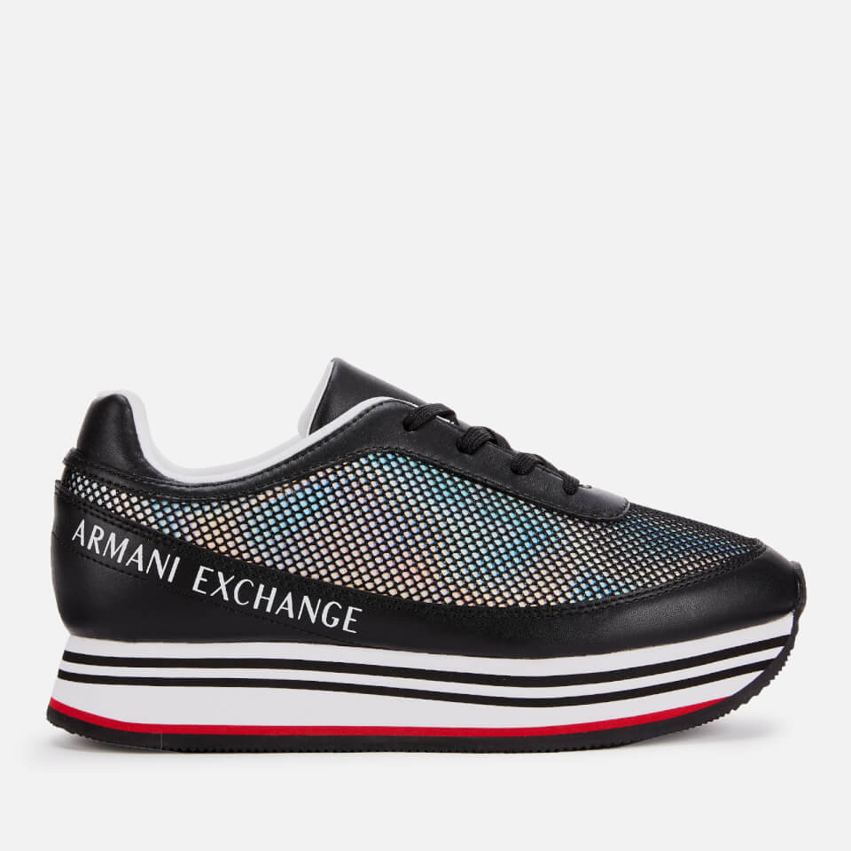 Armani Exchange Women's Leather/Mesh Chunky Runner Style Trainers