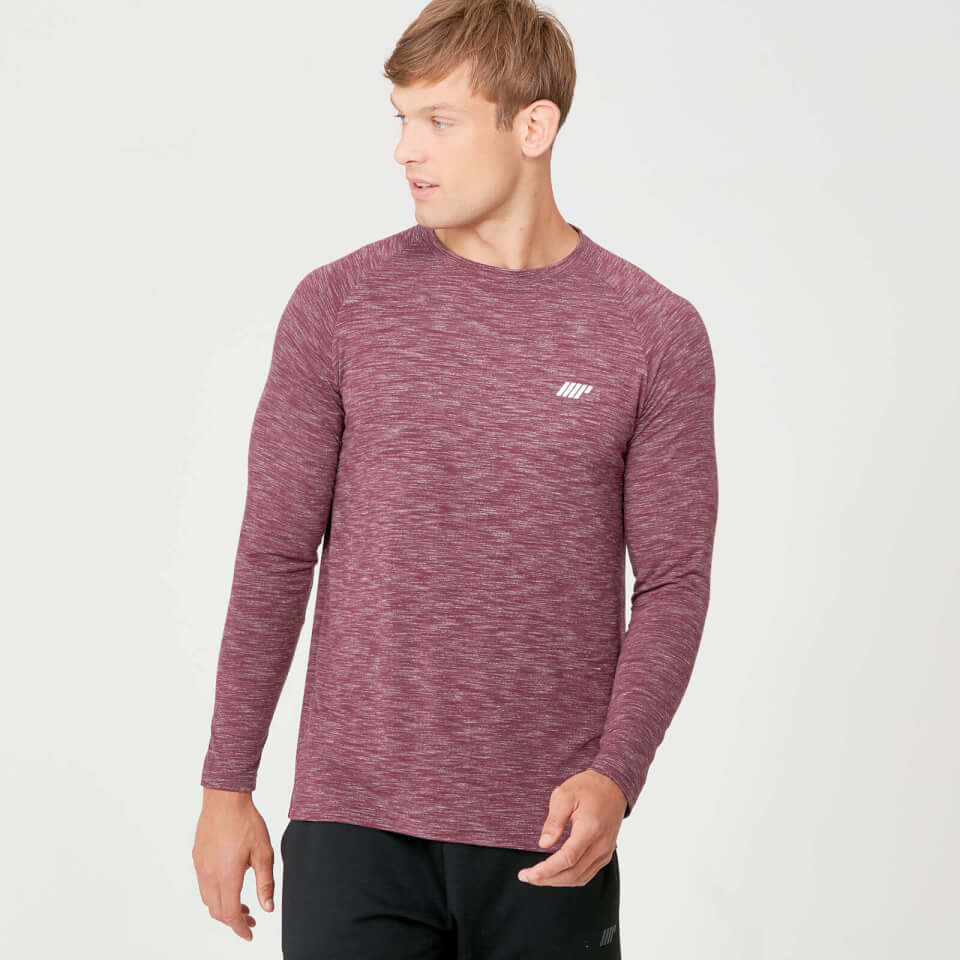 Performance Long Sleeve Top | Burgunder | MYPROTEIN™ Kjøp Performance Langermet T Skjorte til Herrer| Svart Marl
