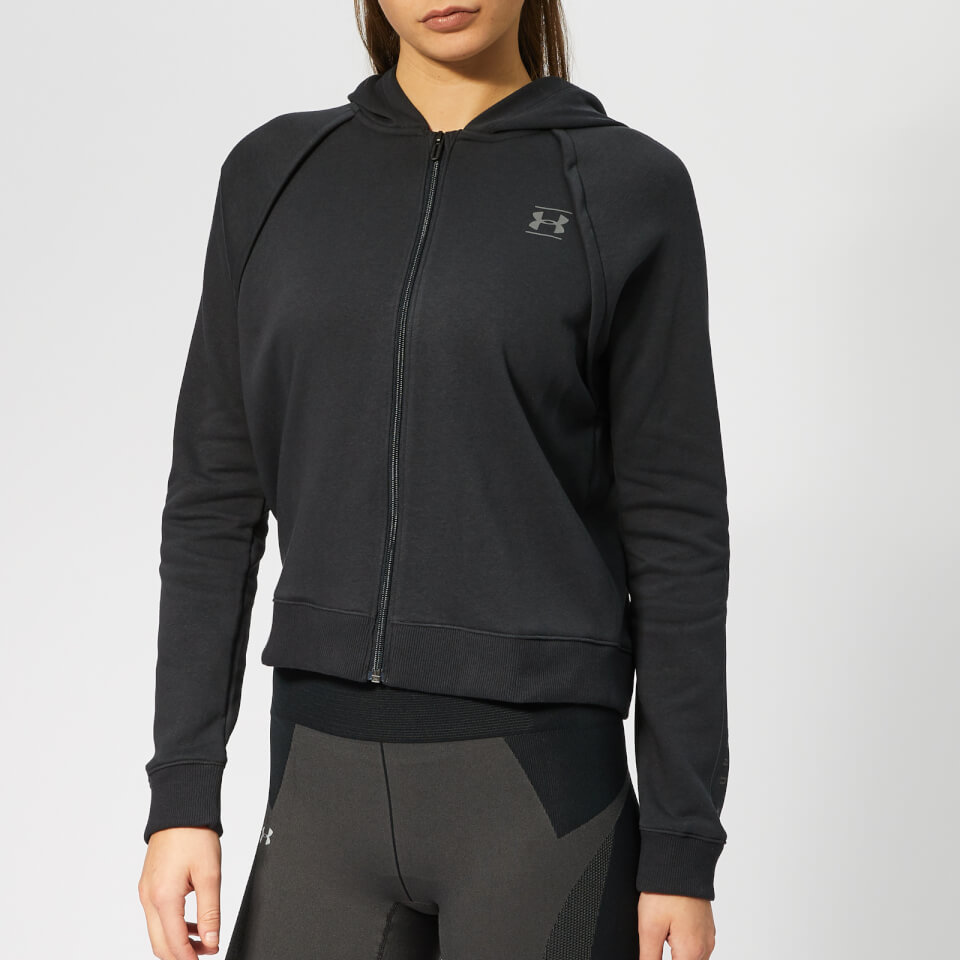 Under Armour Women's Rival Full Zip Fleece Hoodie Black Sports