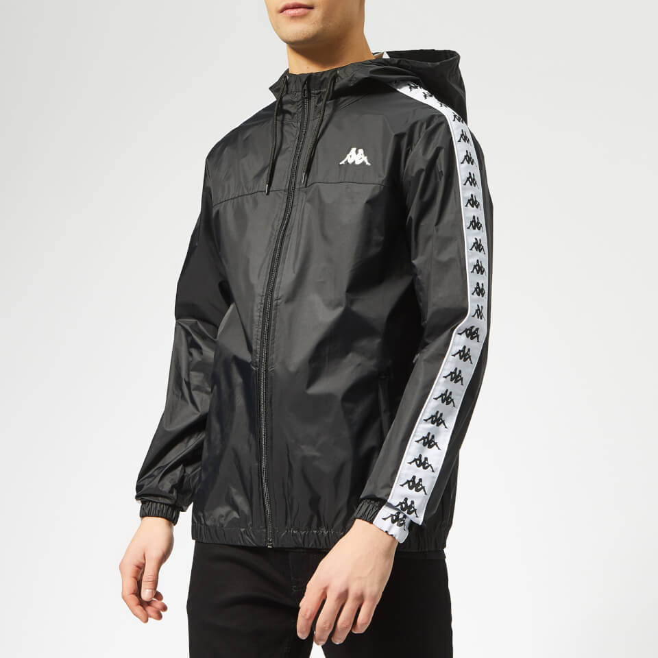Kappa Men's Zip Through Rain Jacket Black Clothing
