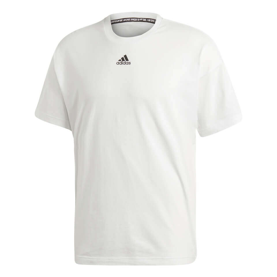 adidas Men's MH 3 Stripe Short Sleeve T-Shirt - White | ProBikeKit.com