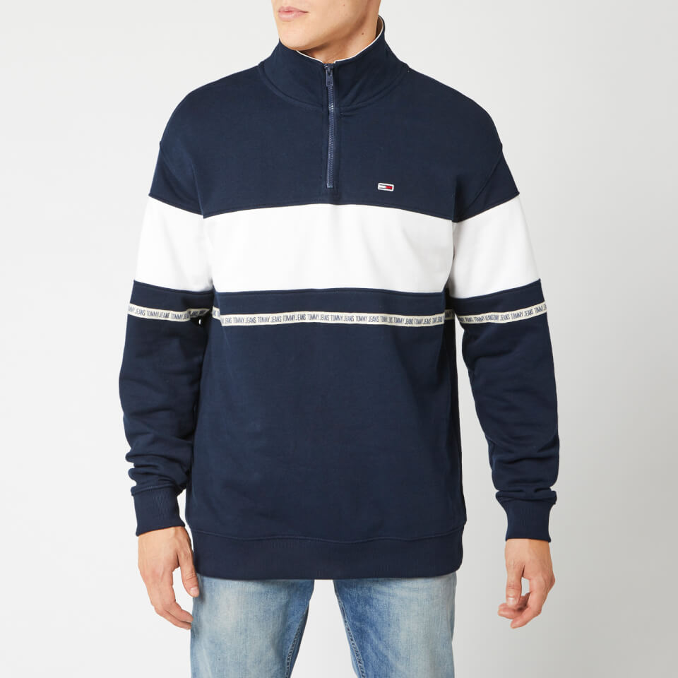 Download Tommy Jeans Men's Tape Zip Mock Neck Sweatshirt - Black ...
