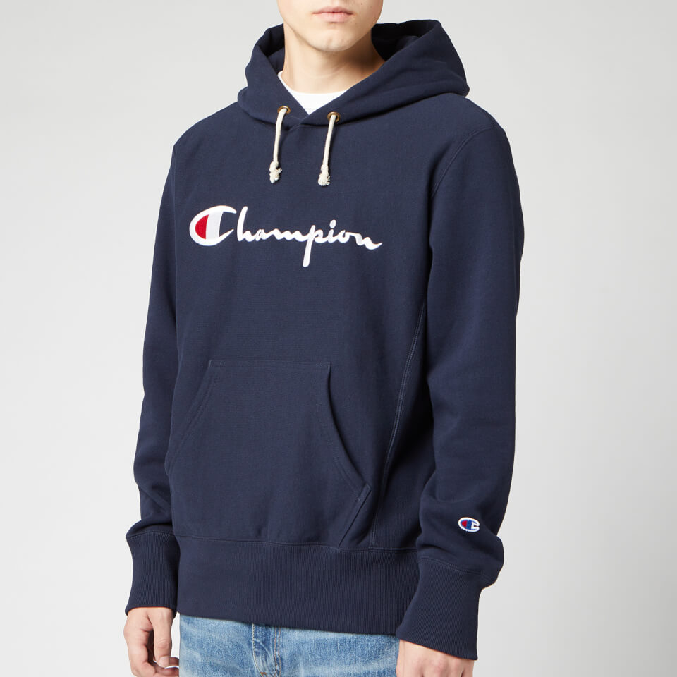 navy blue champion hoodie mens