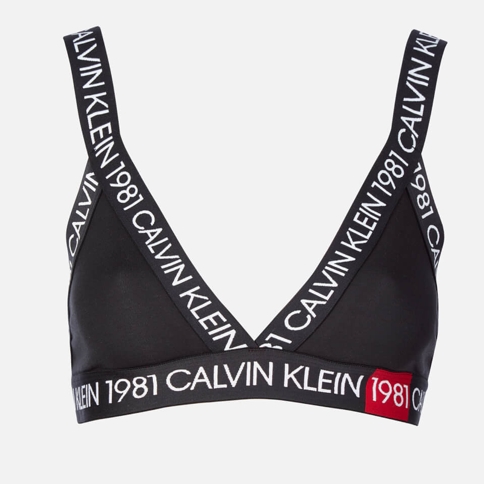 Calvin Klein Women's 1981 Unlined Bralette - Black Womens Lingerie ...