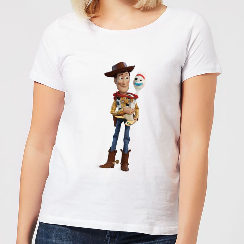 Toy Story 4 Woody And Forky Women's T-Shirt - White | IWOOT