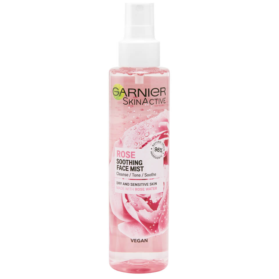 Garnier Natural Vegan Rose Soothing Hydrating Glow Mist 150ml LOOKFANTASTIC