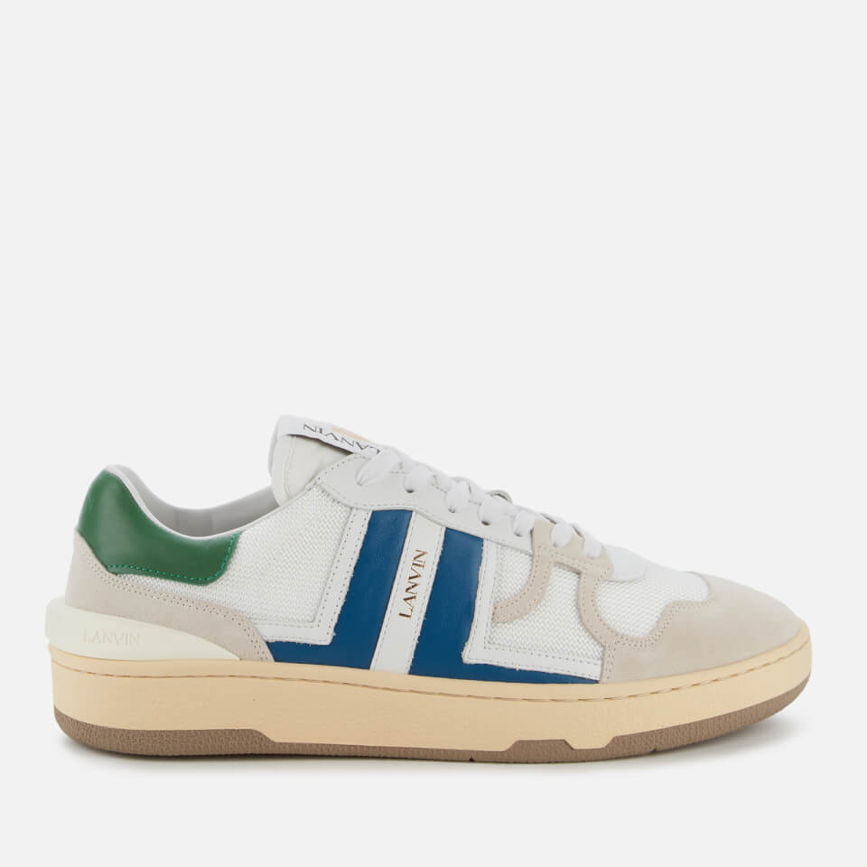 Lanvin Men's Tennis Low Trainers - White/Blue - Free UK Delivery Available
