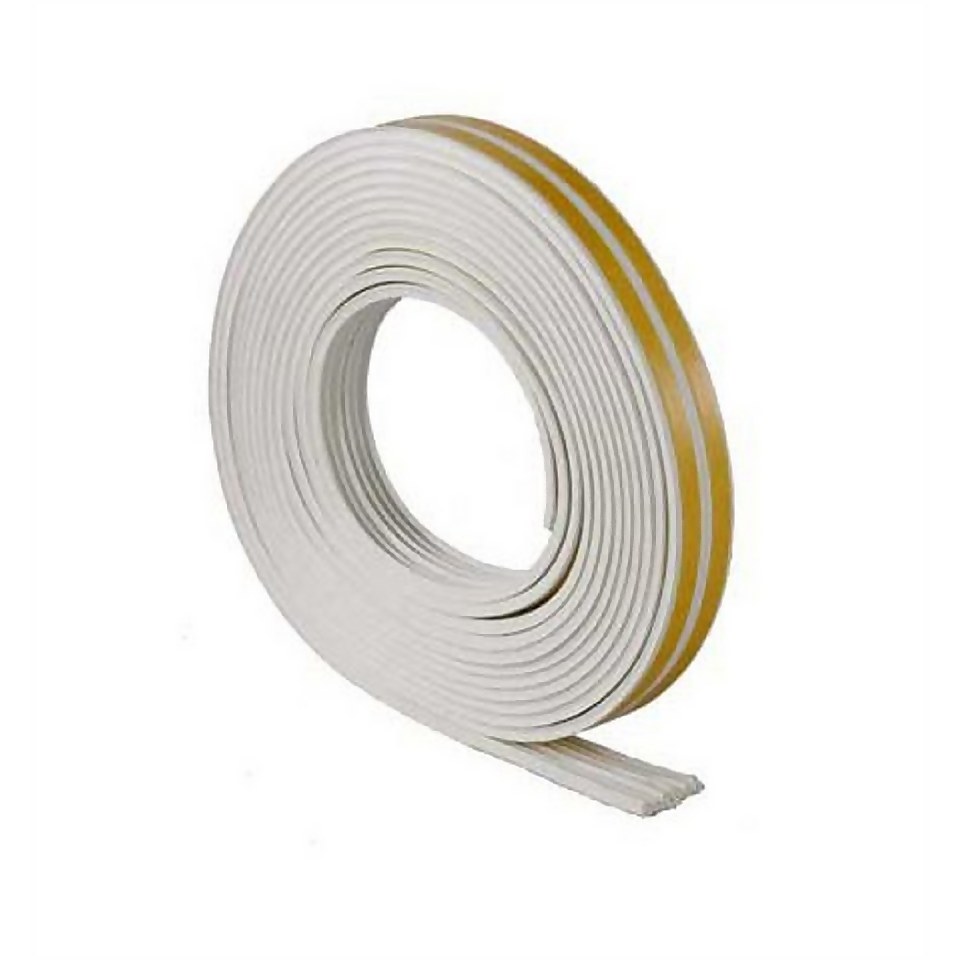Stormguard E Profile SelfAdhesive Rubber Draught Excluder White 10M