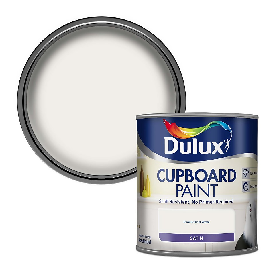 Dulux Realife Pure Brilliant White Cupboard Paint 600ml Homebase