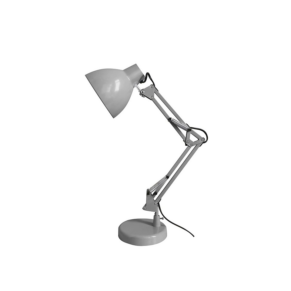 Lucas Angled Desk Lamp Soft Grey Homebase