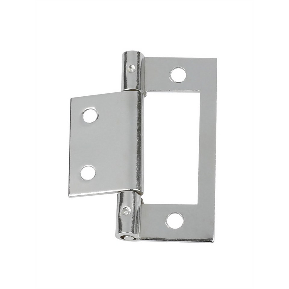Flush Hinge 50mm CP Pack of 2 Homebase