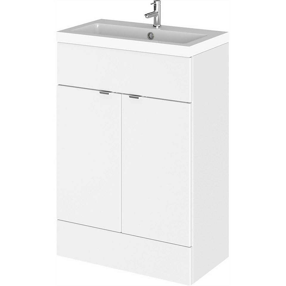 Balterley Dynamic 600mm Vanity Unit with Basin Gloss White Homebase