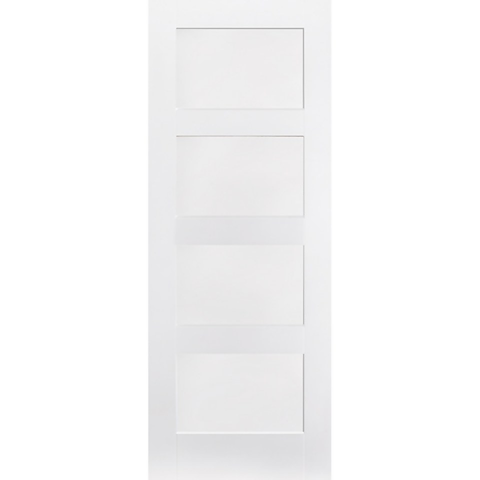 Shaker Internal Primed White 4 Panel Door 762 x 1981mm Homebase