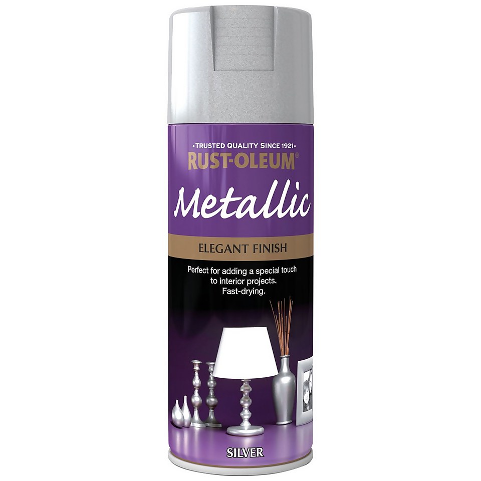 RustOleum Silver Metallic Spray Paint 400ml Homebase