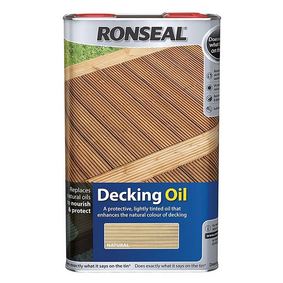 Ronseal Standard Decking Oil Natural 5L Homebase