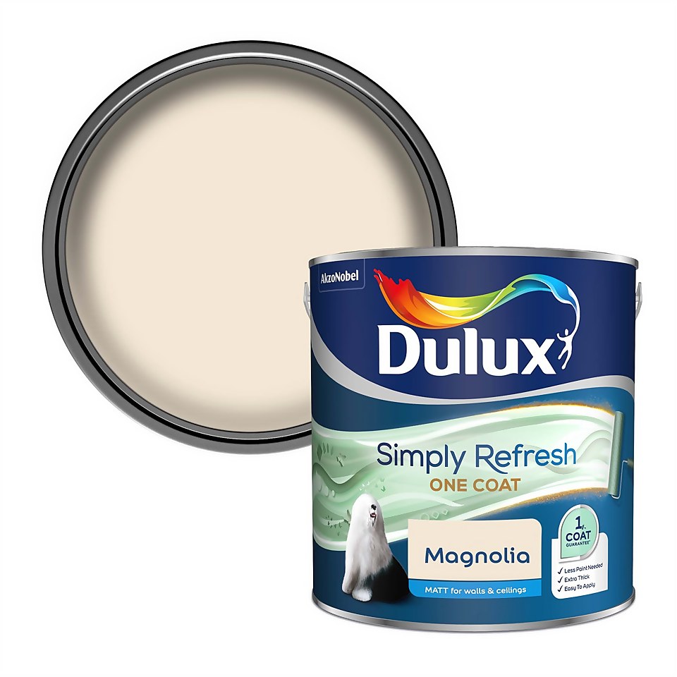 Dulux Simply Refresh One Coat Matt Emulsion Paint Magnolia 2.5L
