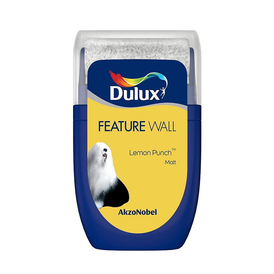 Dulux Feature Wall Lemon Punch Tester Paint - 30ml | Homebase