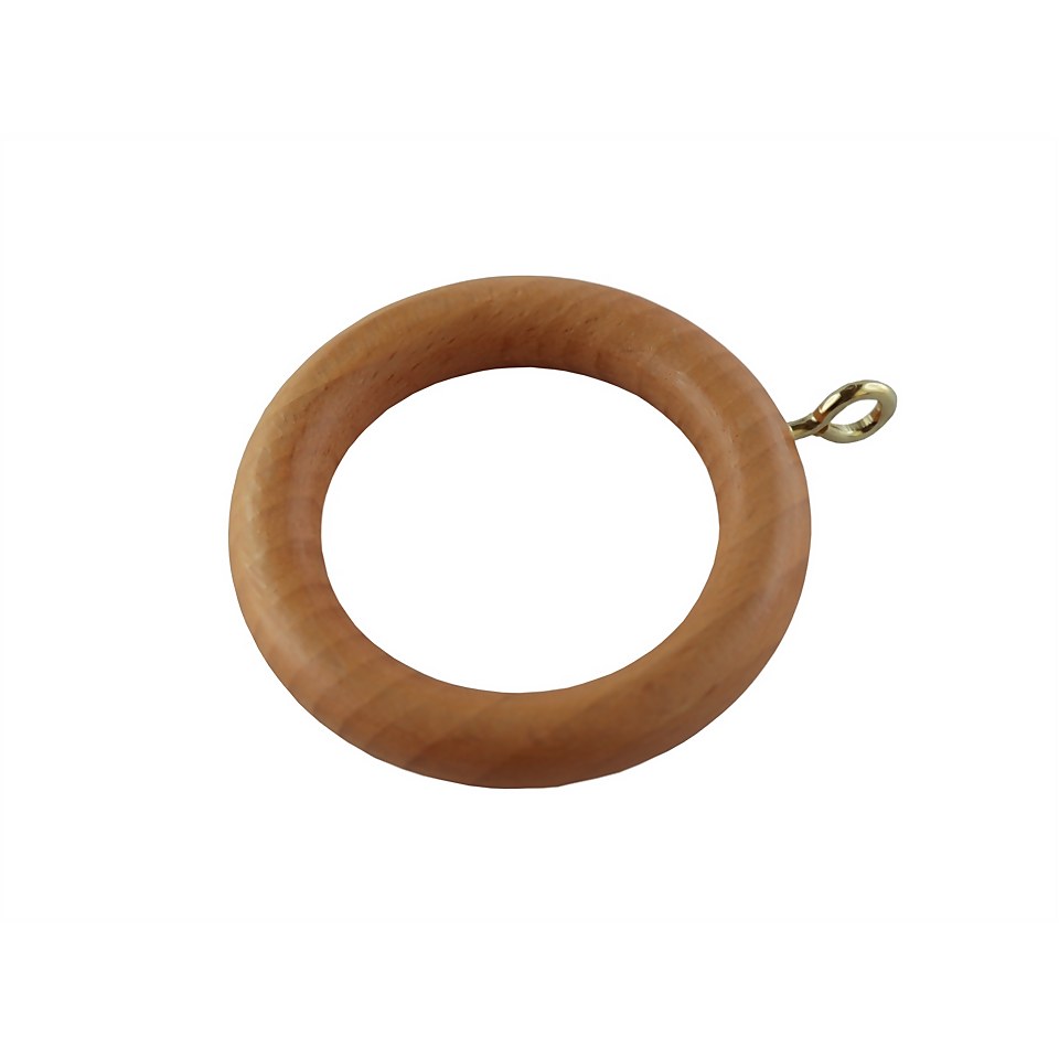 Natural 28mm Curtain Rings Pack of 6 Homebase