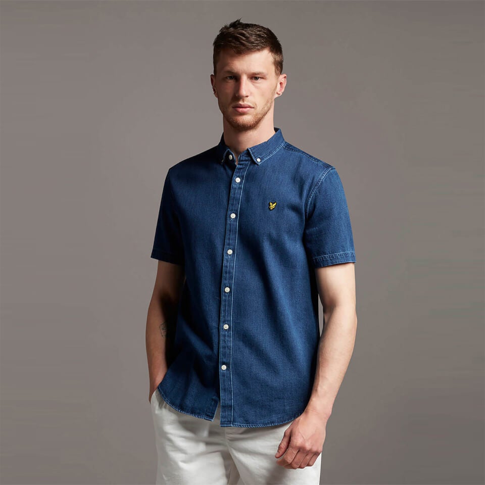Denim Short Sleeve Shirt - Mid Wash 