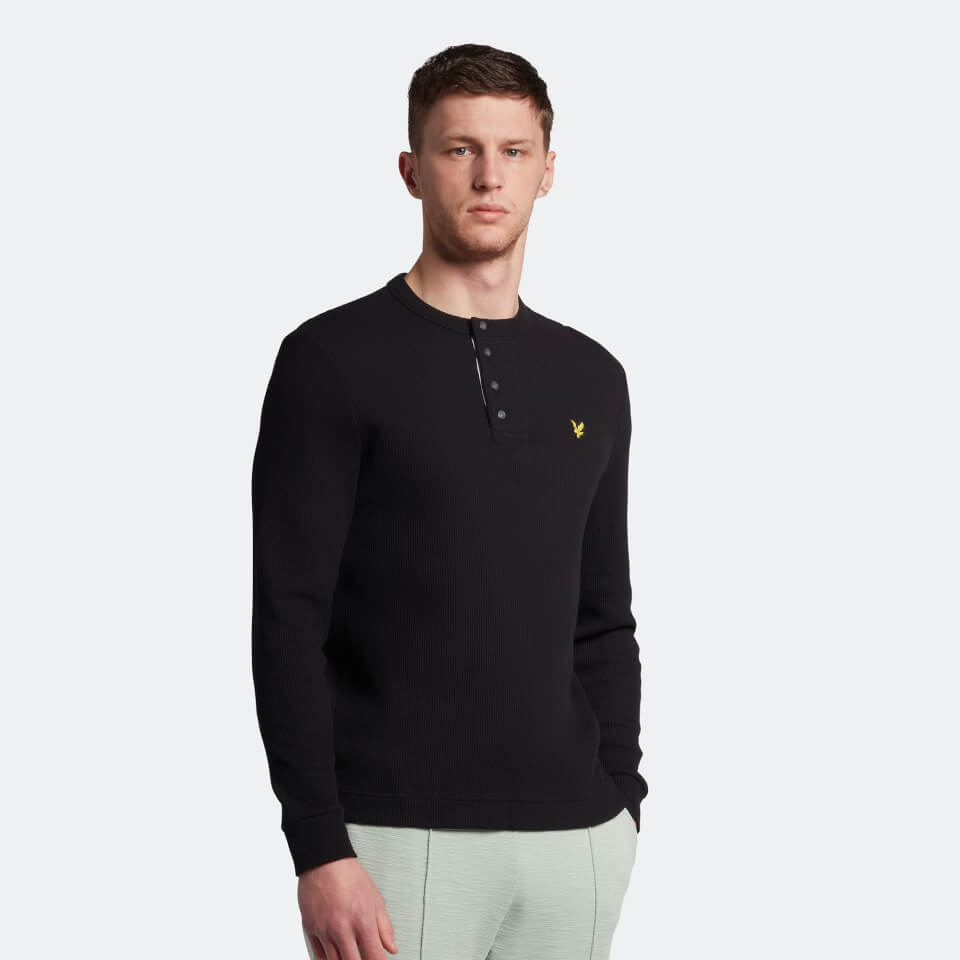 Waffle Henley | Jet Black | Lyle \u0026 Scott UK