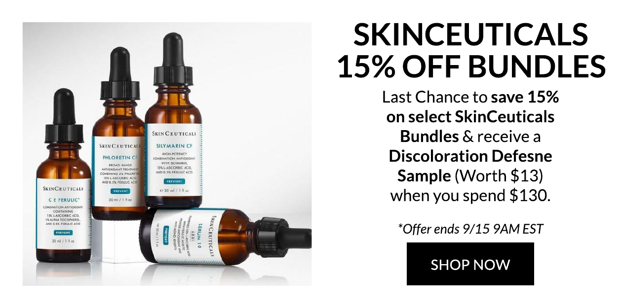 Last Chance to Save 15% on select SkinCeuticals Bundles!