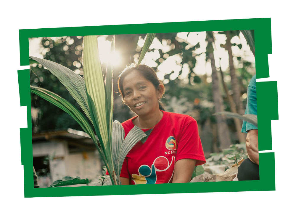 Diascora Martin is a farmer from the Sarangani Province of The Philippines and is one of our most successful Vita Coco Project® farmers to date. In just a few short years her income increased by 30%. In addition to harvesting coconut trees, she now plants and sells rejuvenated coffee trees and short term vegetable crops. Thanks to our investment efforts she can now afford to send her 16-year-old son to high school rather than keep him working on the farm. Diascora is also a fierce advocate for the program and is often recruiting more farmers to join.