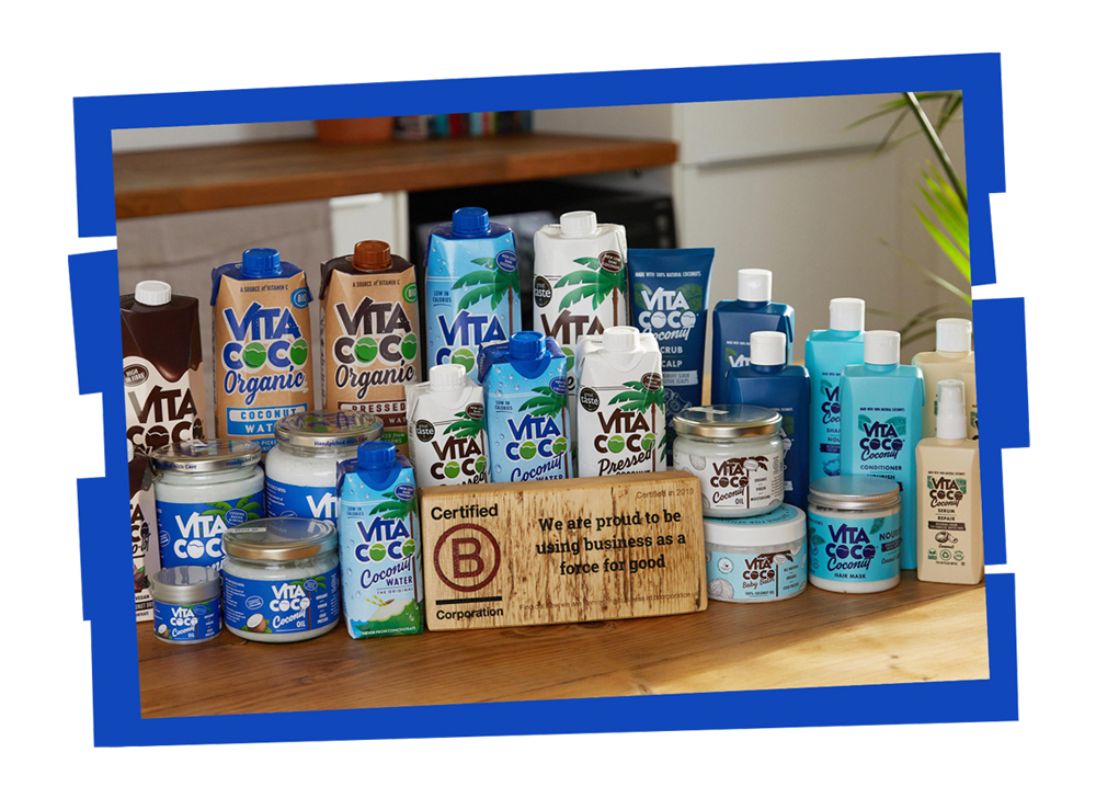 In 2019 Vita Coco EMEA became a registered B-Corp, meaning the business commits to using profits and growth (thanks to our growing number of coconut-loving consumers) for good by positively impacting our employees, local and wider communities, and the environment whilst working toward reducing inequality, lowering levels of poverty, a healthier environment, stronger communities, and the creation of more high quality jobs with dignity and purpose. We are super proud of our B-Corp status and in 2021 our global business also became fully certified!