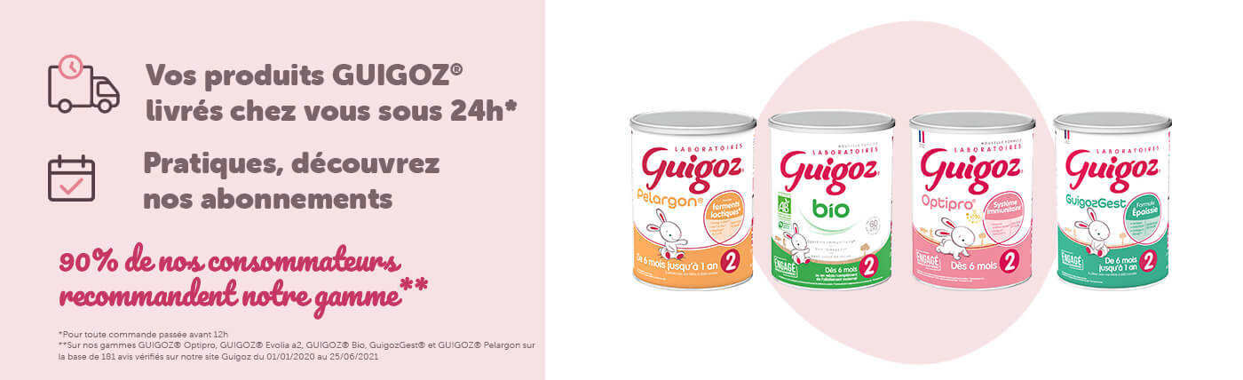 Vos produits GUIGOZ livrés chez vous sous 48H. Découvrez nos abonnements pour plus de simplicité. 90% de nos consommateurs recommandent notre gamme.