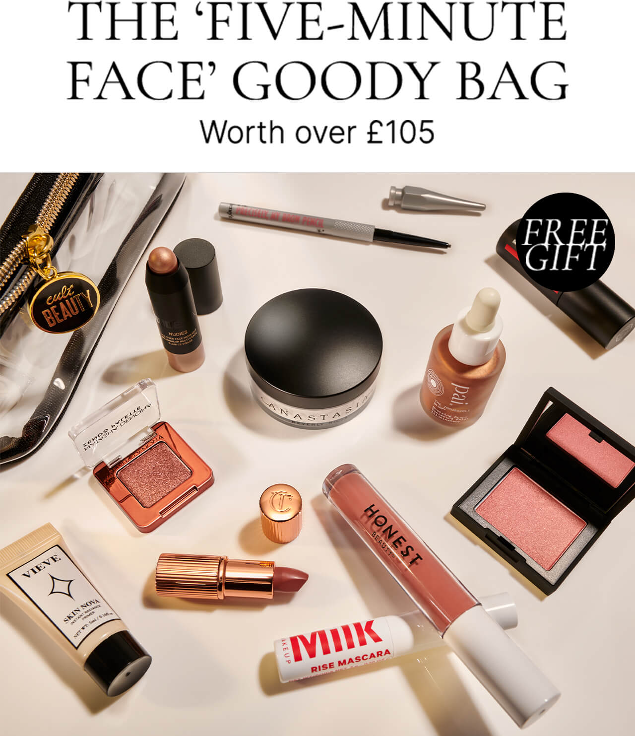 THE ‘FIVE-MINUTE FACE’ GOODY BAG Worth over £105