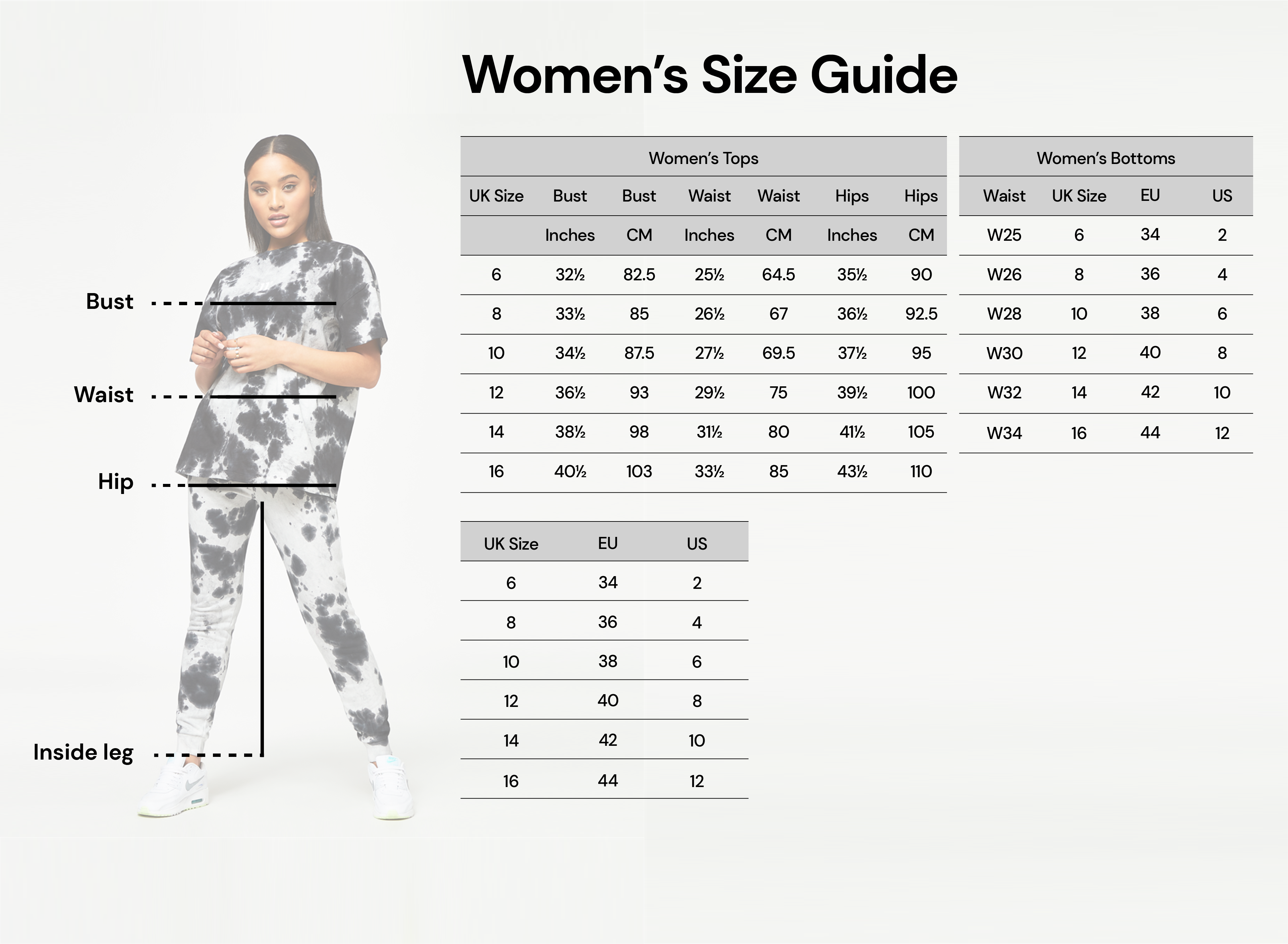 eu 40 waist size in inches