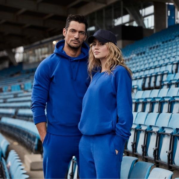 models wearing blue collection sweats