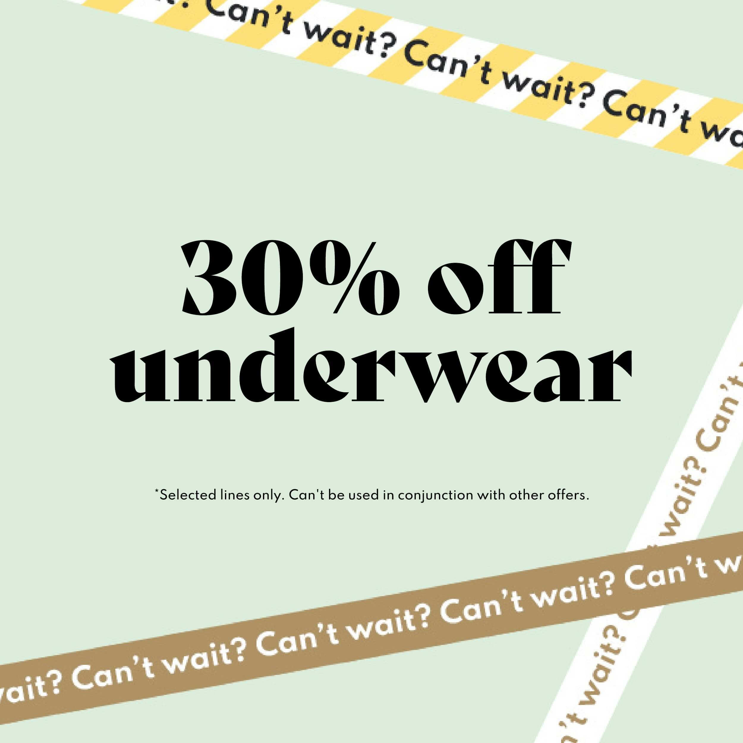 30% off underwear