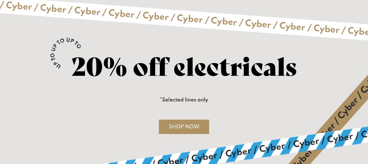 Up to 20% off Electricals