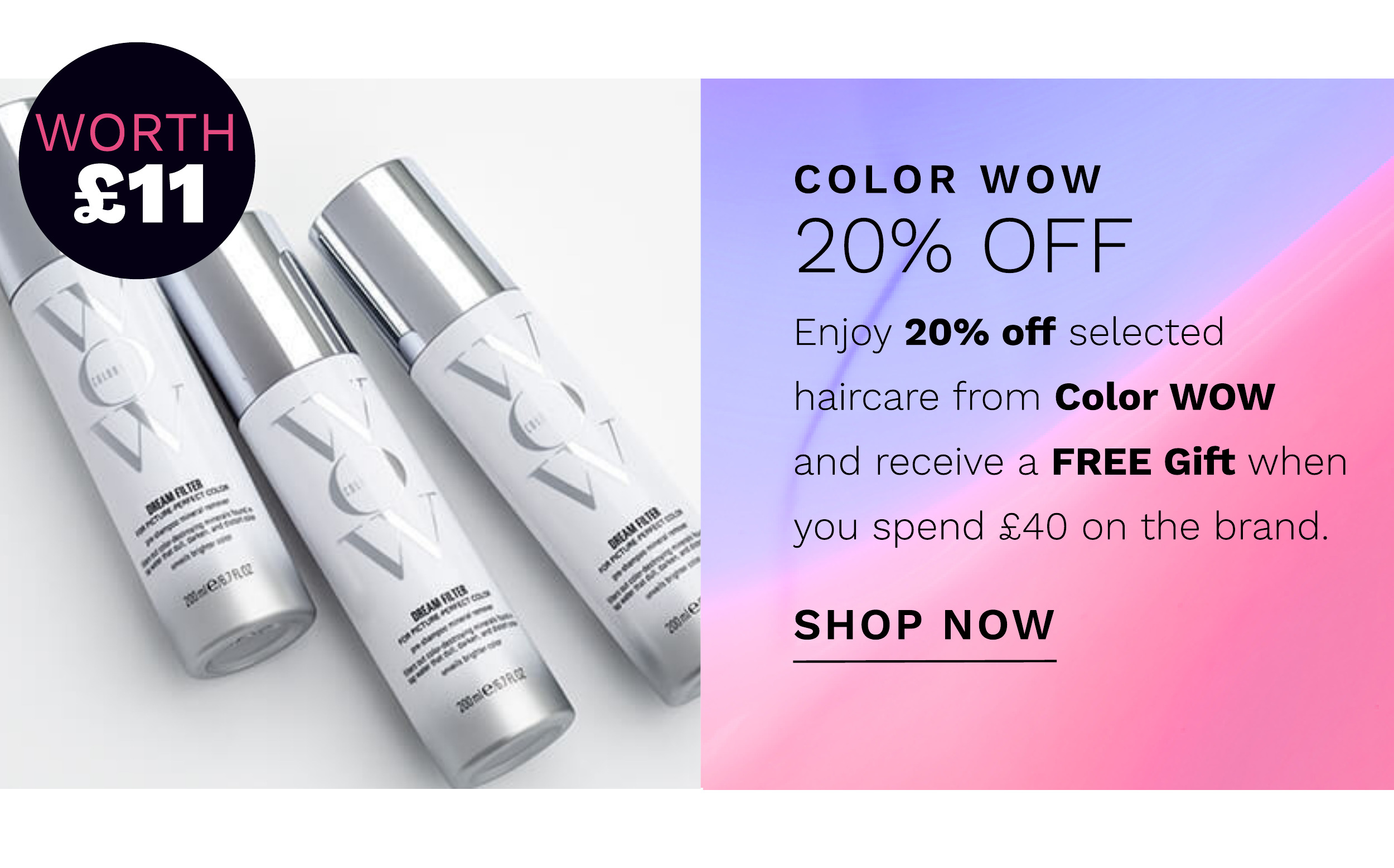 20 percent off color wow