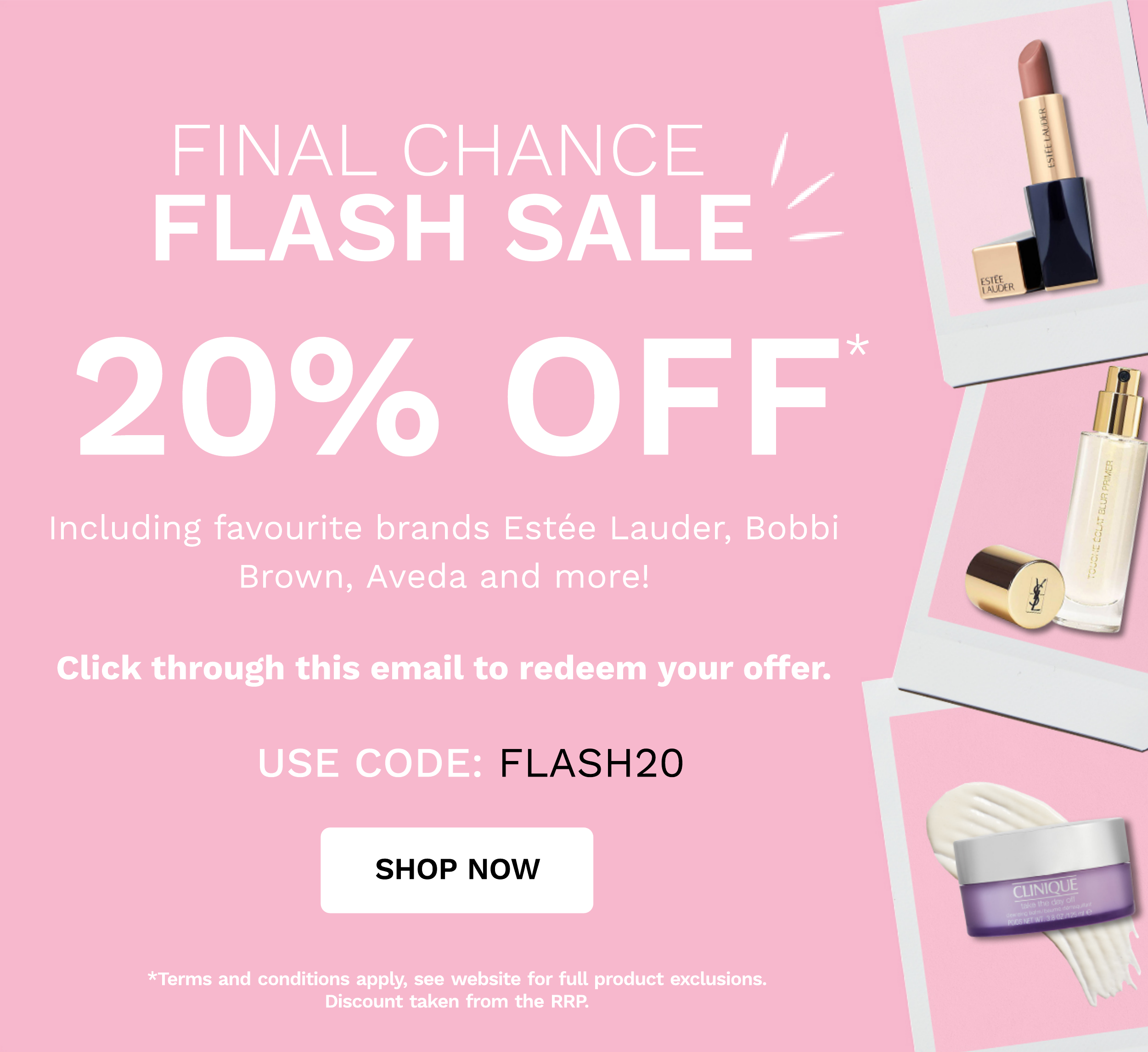 flash sale 20 percent off