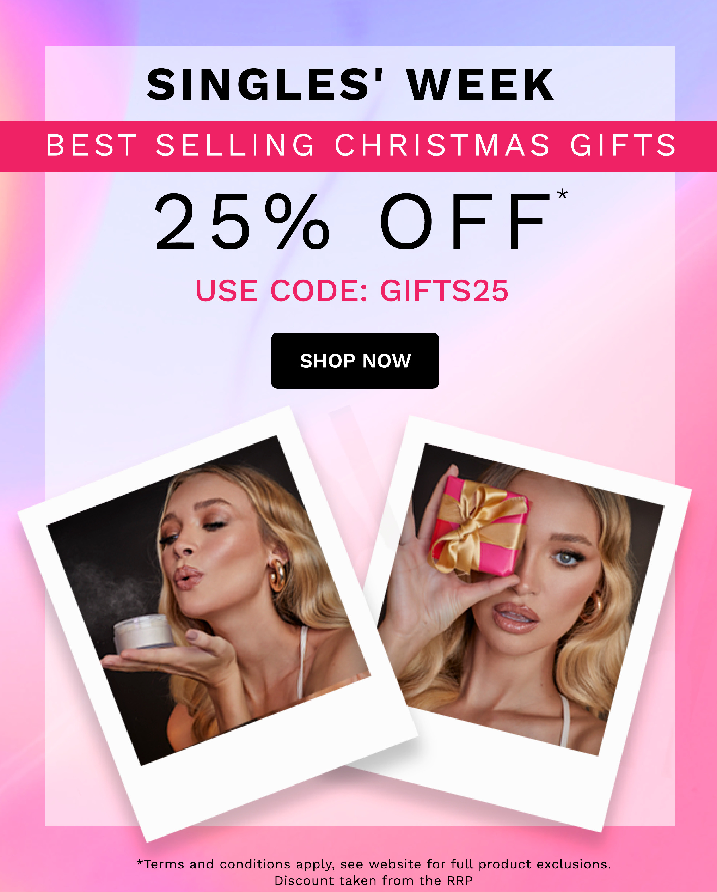 25 PERCENT OFF CHRISTMAS GIFT SETS