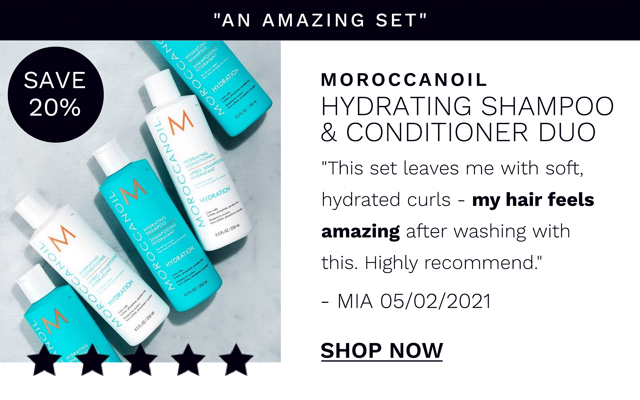 Moroccanoil hydrating shampoo and conditioner duo