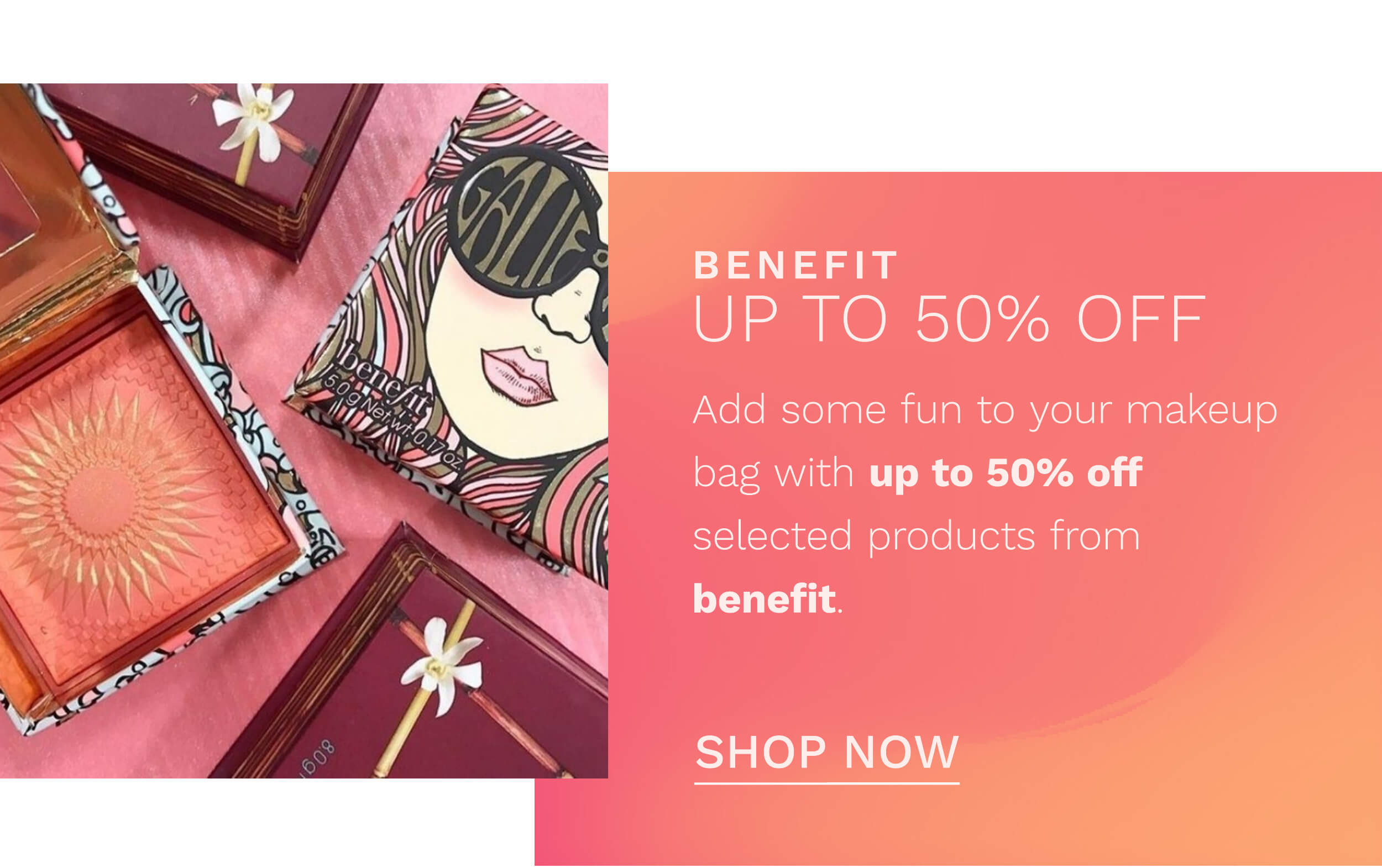 up to 50 percent off benefit