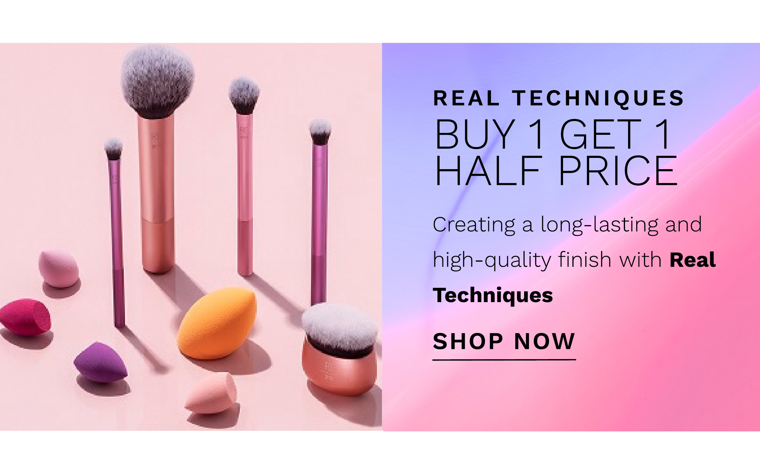 buy one get one half price across real techniques