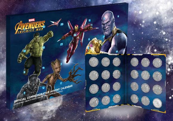 MARVEL AVENGERS: INFINITY WAR SAMMELMÜNZEN ADVENTSKALENDER