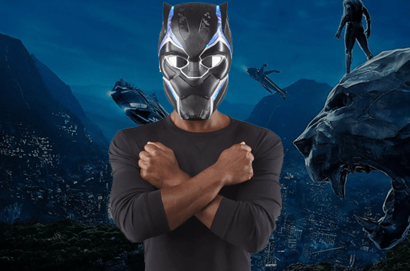 HASBRO MARVEL LEGENDS SERIES BLACK PANTHER 1:1 SCALE WEARABLE ELECTRONIC HELMET
